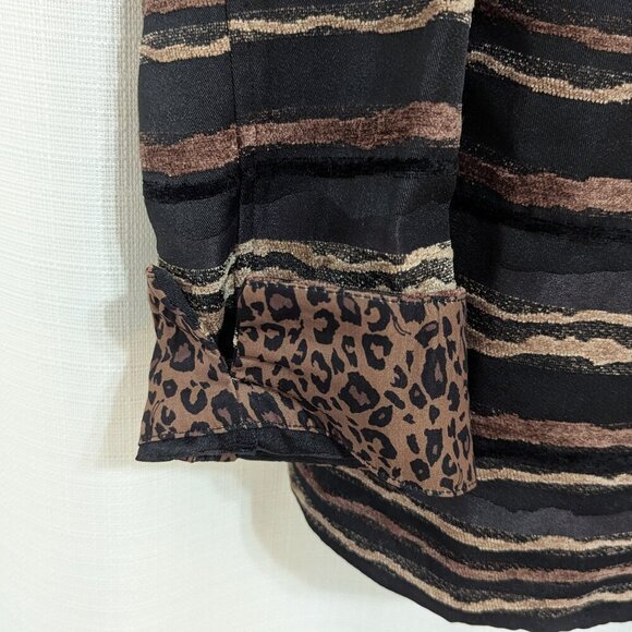 Christopher & Banks Women's Blazer Jacket M Button Down Brown Tapestry Style - Picture 5 of 8